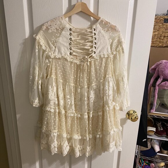 Free People SPELL & THE GYPSY Dawn Lace Mini Playdress - Picture 7 of 16